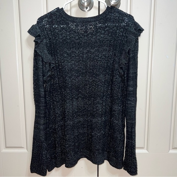 Know Rose Dark Green Ruffle Shoulder Cotton and Wool Blend Knit Sweater Size XXL - Picture 11 of 13